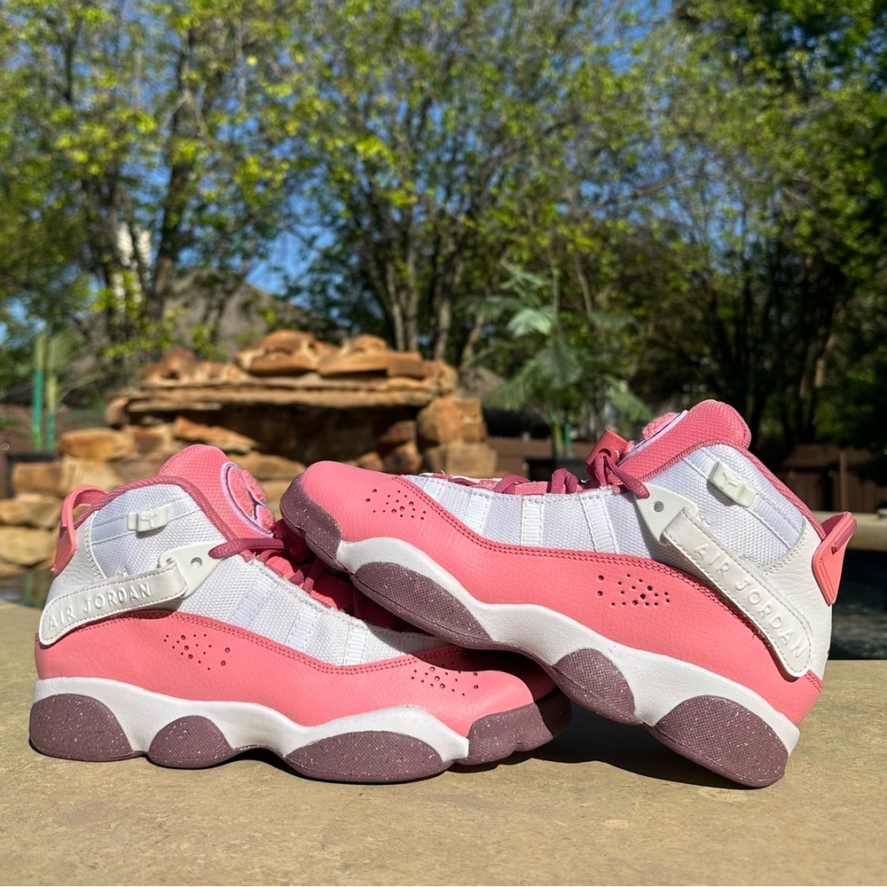 Jordan 6 Rings Coral Chalk White Desert Berry-Size 6.5Y, 8 Women’s - Picture 2 of 9